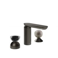 Смеситель для раковины Gessi Perle 74768 без донного клапана с вентилем-полусферой из муранского стекла Balloton и вентилем-сферой из муранского стекла Pulegoso схема 1