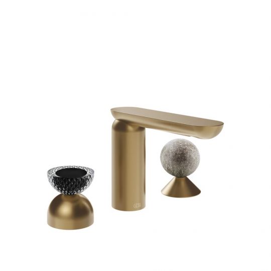 Смеситель для раковины Gessi Perle 74768 без донного клапана с вентилем-полусферой из муранского стекла Balloton и вентилем-сферой из муранского стекла Pulegoso схема 15