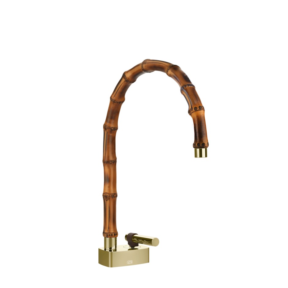 Смеситель для раковины Gessi Jacqueline 77019 со средним поворотным изливом металлический вентиль ФОТО