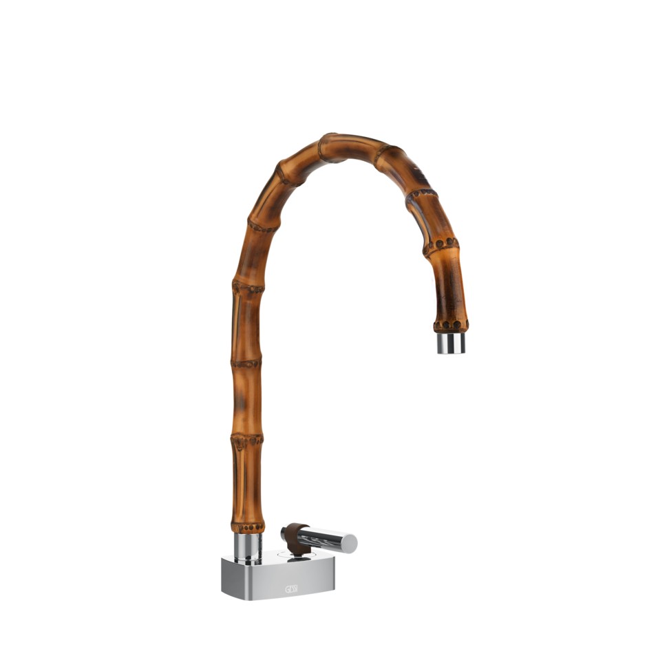 Смеситель для раковины Gessi Jacqueline 77019 со средним поворотным изливом металлический вентиль ФОТО