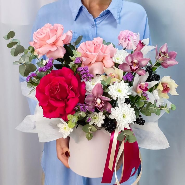 Шляпная коробка "Море Цветов"