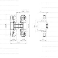Схема петли Armadillo 2000 для скрытой двери