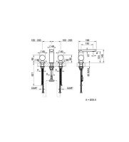 Смеситель для раковины Gessi Perle 74015 без донного клапана, с вентилями-сферами из металла и мрамора Emperador Dark схема 2 Смеситель для раковины Gessi Perle 74015 без донного клапана, с вентилями-сферами из металла и мрамора Emperador Dark схема 2