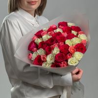 Букет из 51 розы 3 цвета