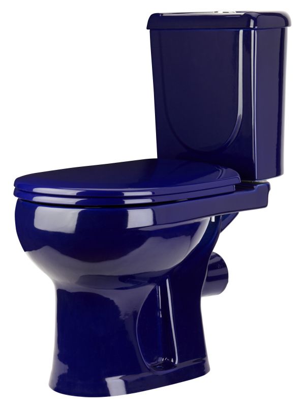 Унитаз-компакт Ирида Стандарт горизонтальный выпуск, с сиденьем, синий 40355130402