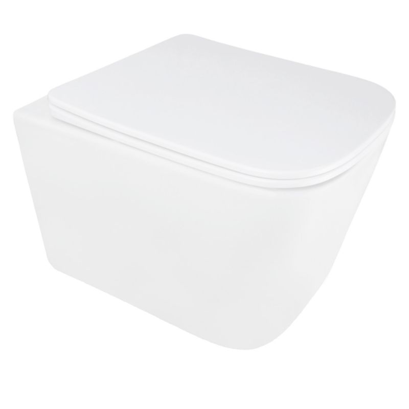 Унитаз подвесной Azario AIRA 340х485х365 безободковый, система смыва скрытое торнадо, AZ-5171T-WHT