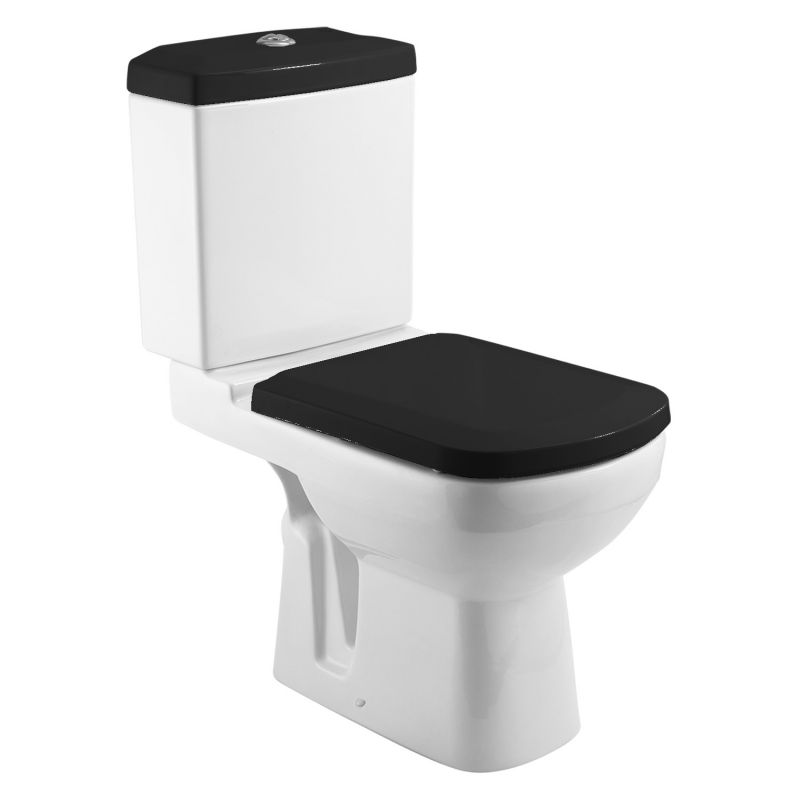 Унитаз-компакт Kirovit Домино Black двухрежимный белый/черный CS00094155