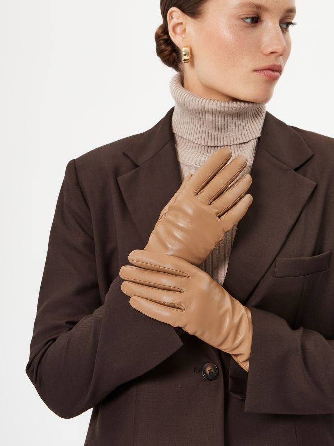 Перчатки женские 100% ш IS00710 ginger ELEGANZZA