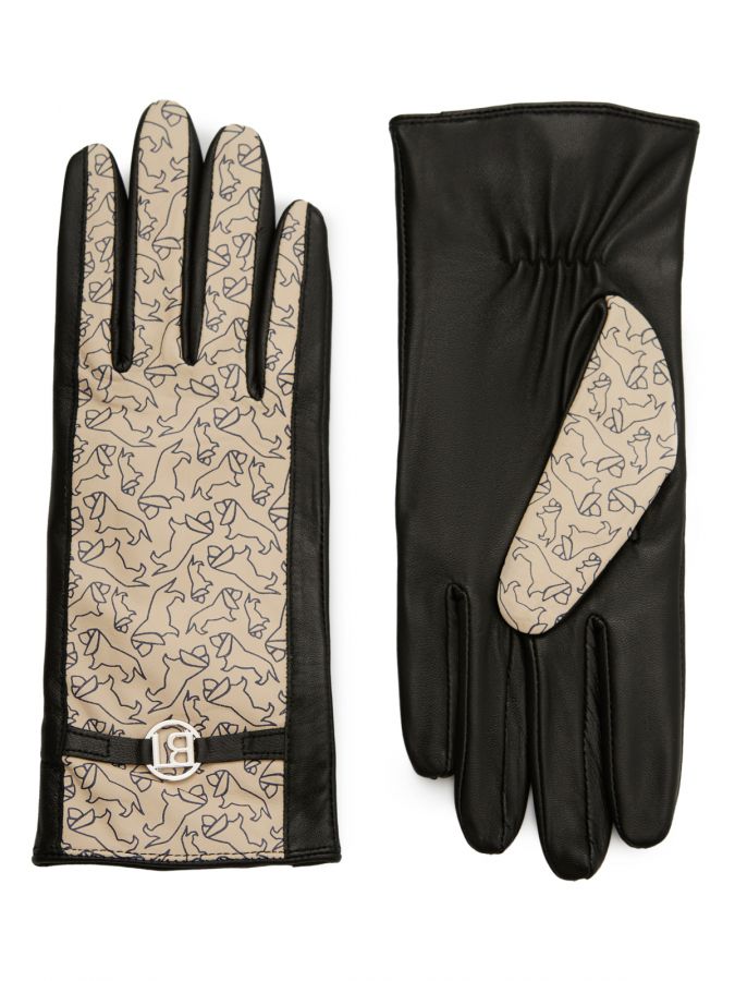 Перчатки жен п/ш LB-2534 black-beige LABBRA