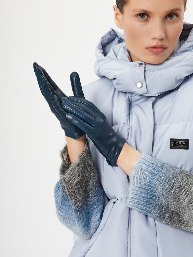 Перчатки женские б/п IS00410 midnight blue ELEGANZZA