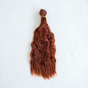 Трессы для создания причеcки куклам - волны Медный, 25 СМ