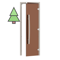 SAWO Дверь 7/19, бронза, правая, без порога, осина, изогнутая ручка, 741-3SGA-R