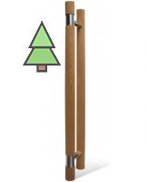 SAWO Ручка для двери 741 и 742, кедр, с металлической вставкой