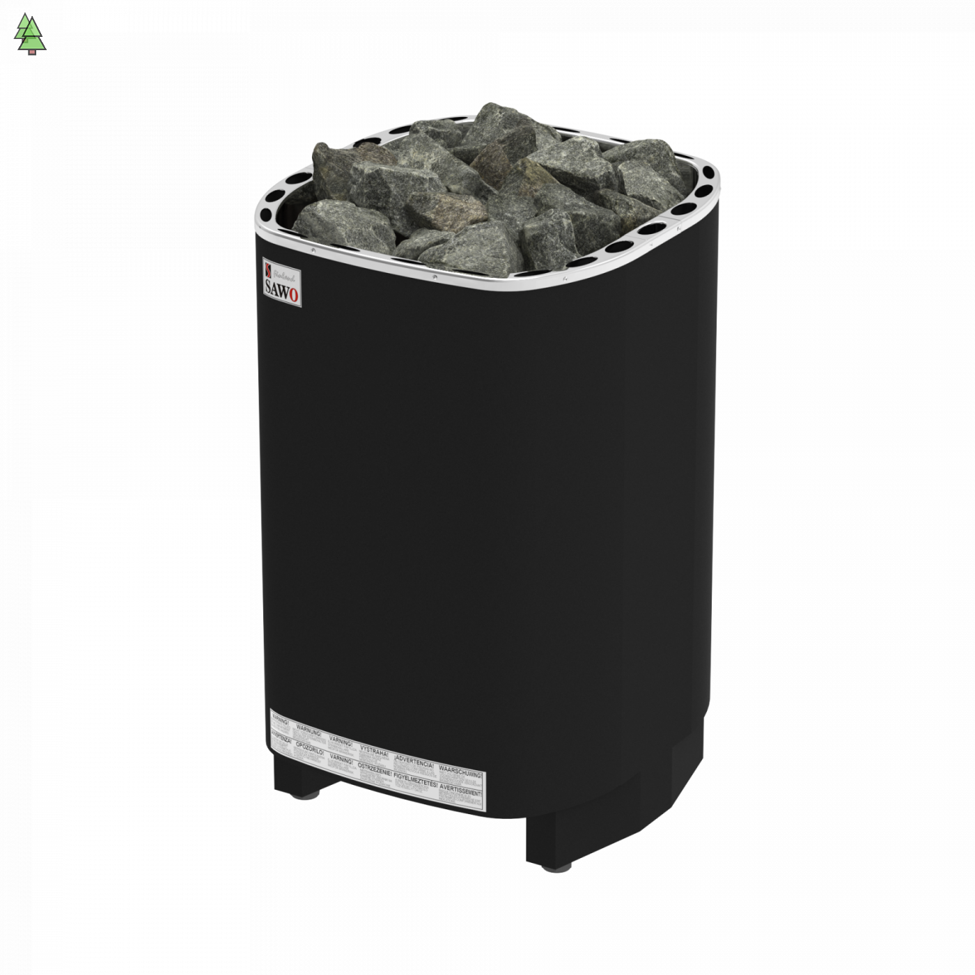 SAWO Электрическая печь Savonia напольная, 10,5 кВт, нерж. сталь, фибропокрытие, черная, артикул SAV-105NS-P-F, выносной пульт (пульт и блок мощности докупаются отдельно)