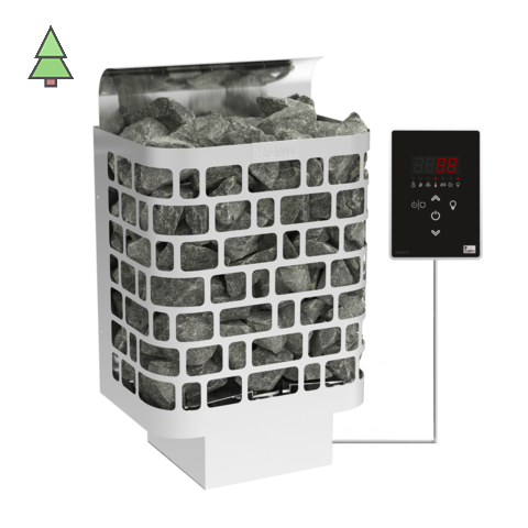 SAWO Электрическая печь Krios настенная, 9,0 кВт, нерж. сталь, артикул KRI-90Ni2-P, выносной пульт (встроенный блок мощности, пульт покупается отдельно)