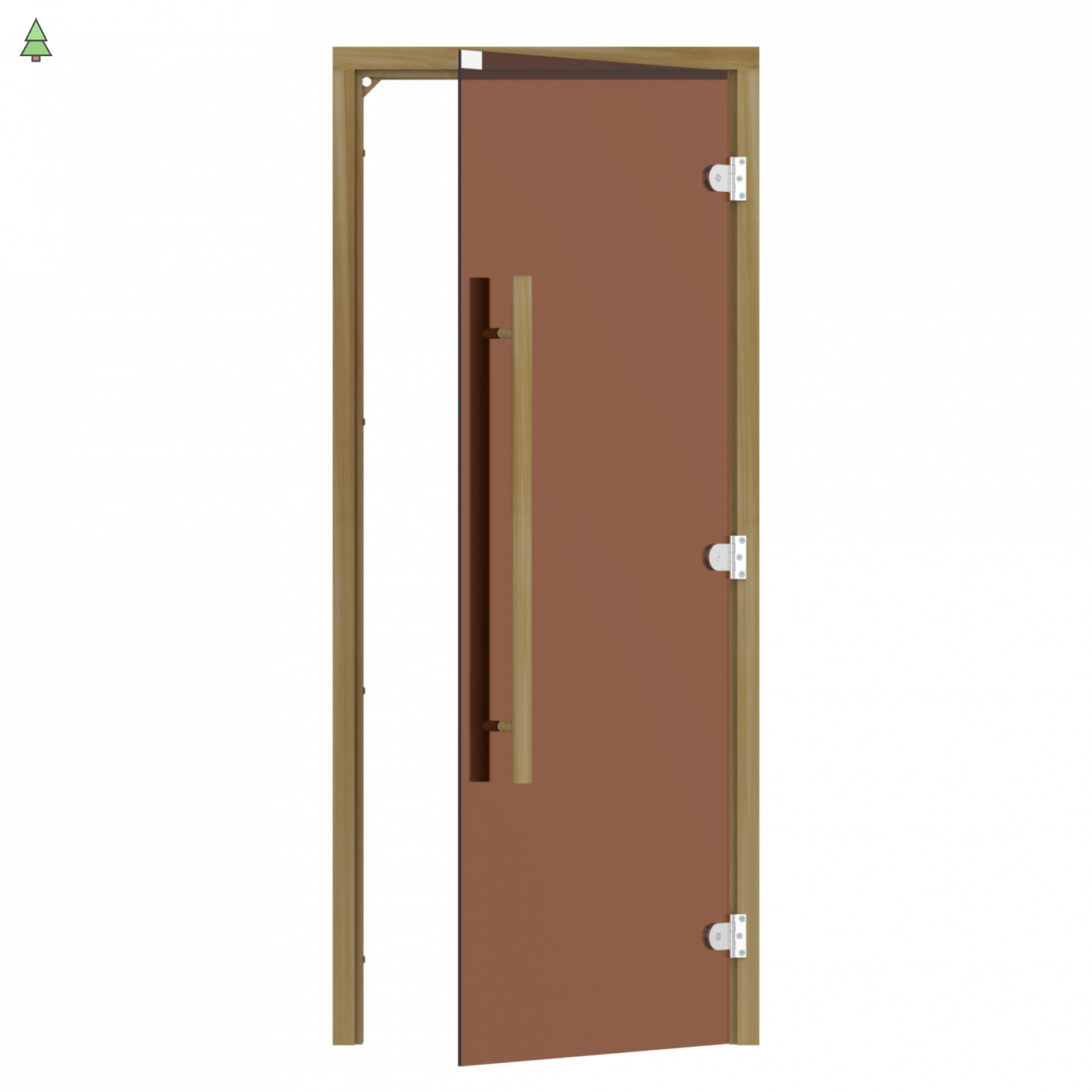 SAWO Дверь 7/19, бронза, левая, без порога, кедр, прямая, 741-3SGD-L-2