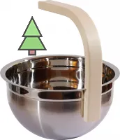 SAWO Ведро стальное 5л., ручка изогнутая осина, 373-MA