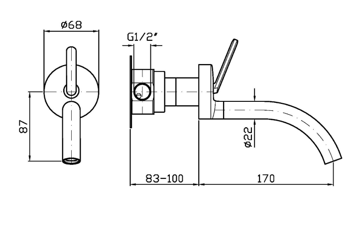 Смеситель для раковины Zucchetti Isy22 ZIS1732 излив 17 см ФОТО
