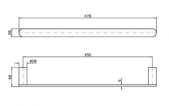 Полотенцедержатель Zucchetti Isy22 ZAF121 45 см схема 2