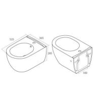 Подвесное биде матовое Boheme Bianca 964-WM схема 3