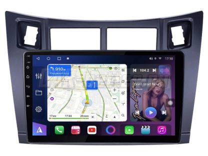 Магнитола Toyota Yaris 2, Platz, Vitz (XP90) 2005-2010, рамка черная, Farcar, S500 (FC-BM3022M)