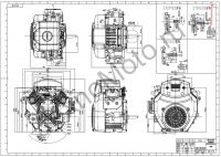 Двигатель RATO R740 D25,4 E 18A чертеж присоединительных размеров
