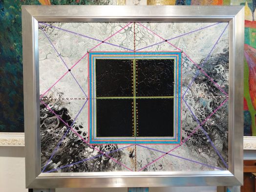 интерьерная энергокартина "Сакральная геометрия. Чёрный квадрат"