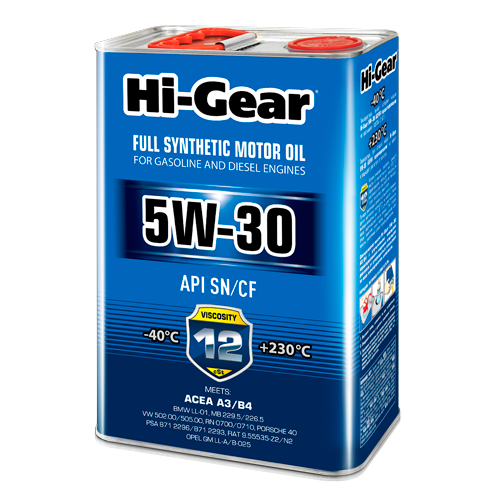 Hi-Gear ACEA A3/B4 API SN/CF 5W-30, 4л