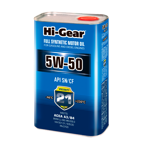 Hi-Gear ACEA A3/B4 API SN/CF 5W-50, 1л