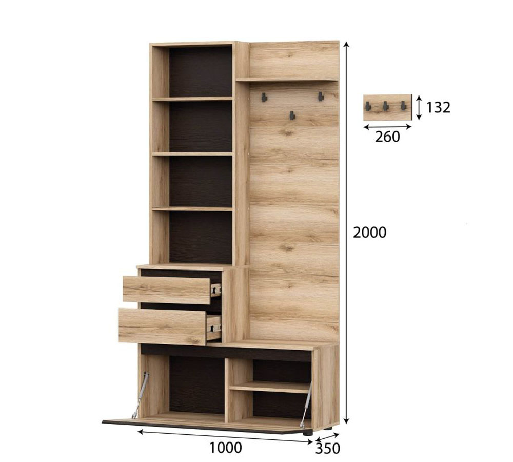 Вешалка с зеркалом "Берген"