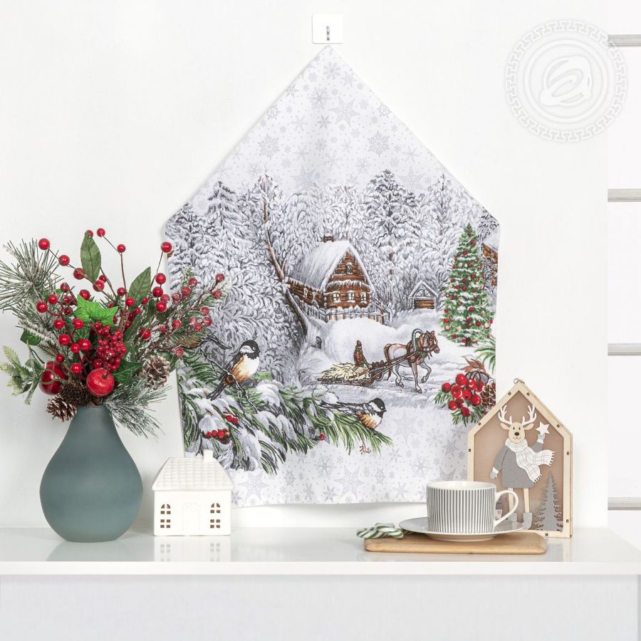 Полотенце кухонное из рогожки "Студеная пора"