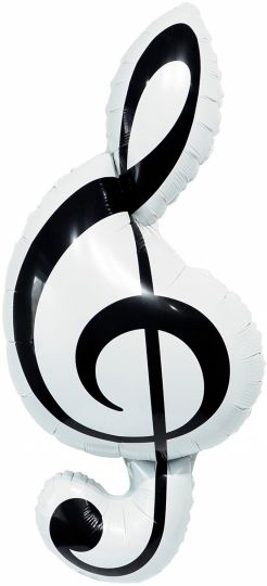 Скрипичный ключ шар фигурный фольгированный с гелием