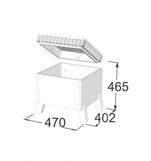 Пуфик с ножками Ольга 3 Дуб коми