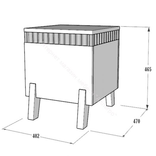 Пуфик с ножками Ольга 3 Дуб делано серый