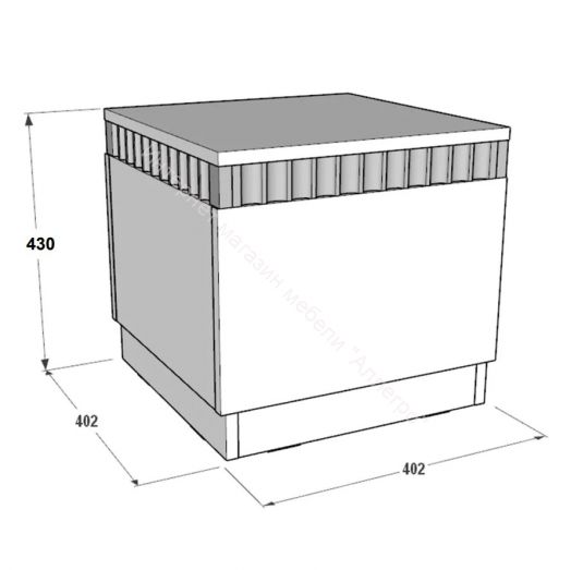 Пуфик на цоколе Ольга 3 Дуб делано серый