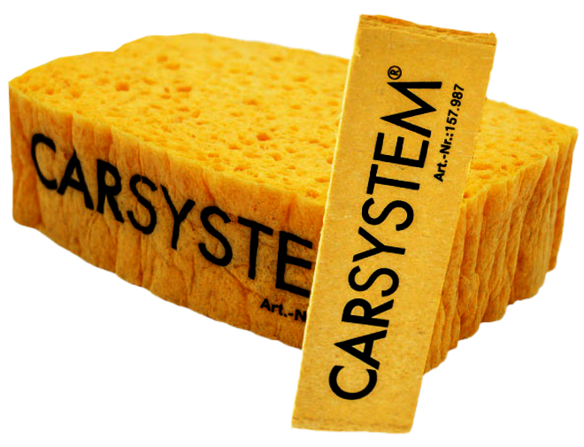 Губка прессованная с логотипом Carsystem