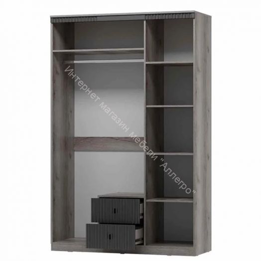 Шкаф трехдверный на цоколе Ольга 3  Дуб делано серый