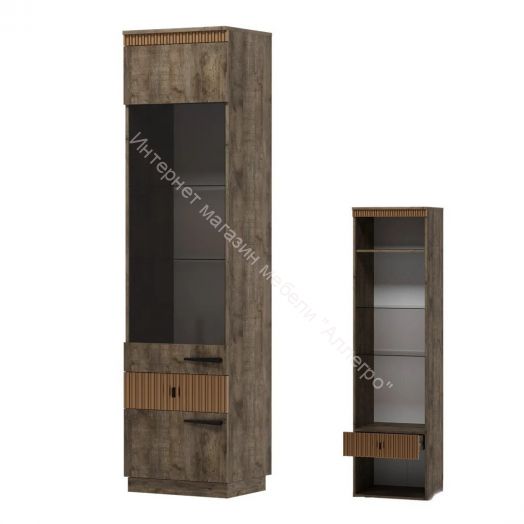 Шкаф витрина пенал на цоколе Ольга 3 Дуб коми