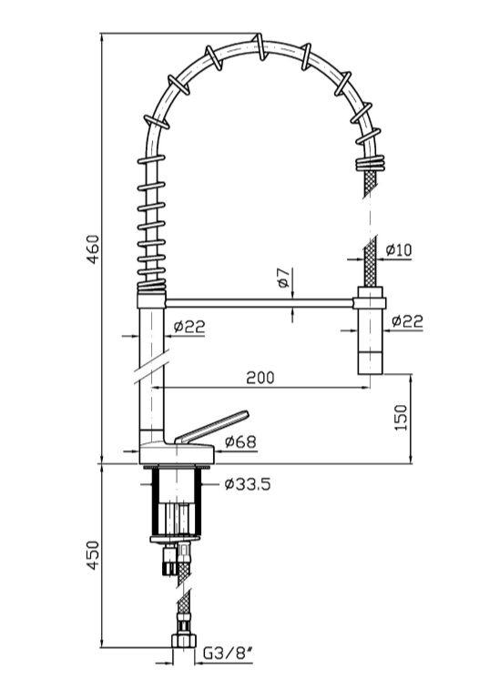 Cмеситель для кухни Zucchetti Isy22 ZIS1270 с гибким изливом ФОТО