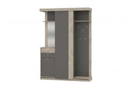 Прихожая ЛОРЕЙН (ш1580*г460*в2230мм),Графит/Дуб Крафт Серый