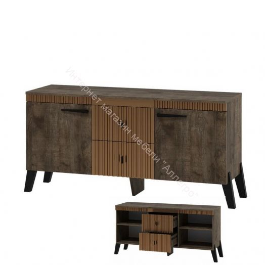 Тумба ТВ с ножками Ольга 3 Дуб коми