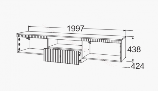 Тумба ТВ №1 подвесная на кронштейне Ольга 3 Дуб коми
