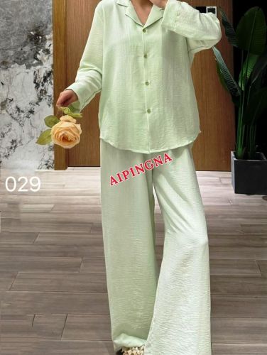 Пижама муслин с брюками  AIPINGNA 029 (нежный салат)