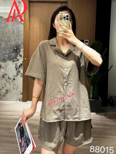 Пижама муслин с шортами  AIPINGNA 88015 (кофе горох)