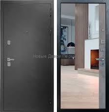 Входная дверь Страж 3К Люкс 5 Зеркало 3/4 графит