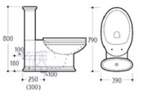 Унитаз с бачком напольный без сиденья Boheme Puro 959 схема 2 Унитаз с бачком напольный без сиденья Boheme Puro 959 схема 2