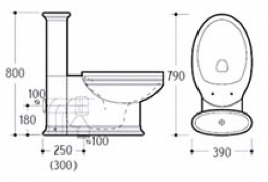 Унитаз с бачком напольный без сиденья Boheme Puro 959 схема 2