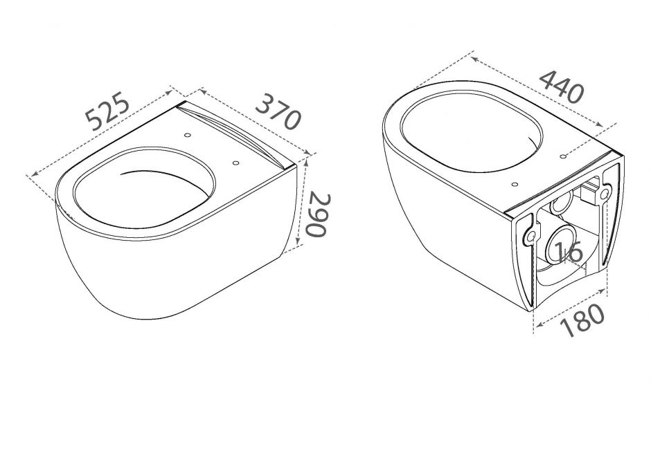 Подвесной унитаз с биде без сиденья Boheme Bianca 963-2 ФОТО