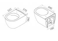 Подвесной унитаз с биде без сиденья Boheme Bianca 963-2 схема 2