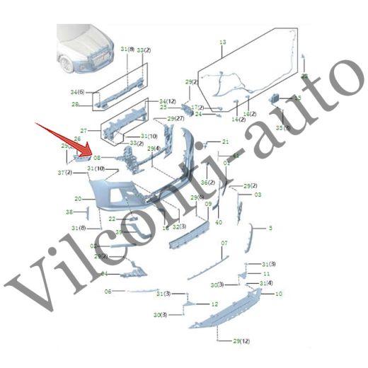КРОНШТЕЙН ПЕРЕДНЕГО БАМПЕРА СРЕДНИЙ HONGQI H5 II 2022-2025 2803241HF01P 100% ОРИГИНАЛ